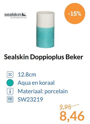Promoties Sealskin doppioplus beker - Sealskin - Geldig van 01/09/2017 tot 30/09/2017 bij Sanitairwinkel
