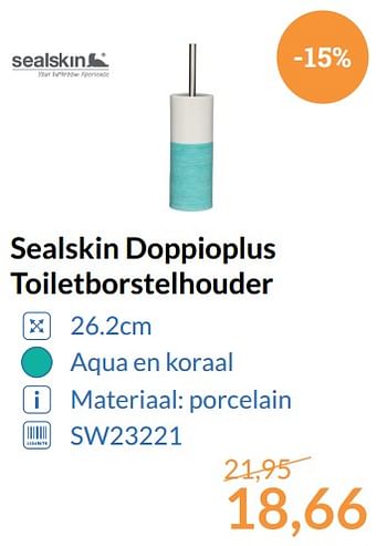 Promoties Sealskin doppioplus toiletborstelhouder - Sealskin - Geldig van 01/09/2017 tot 30/09/2017 bij Sanitairwinkel