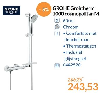 Promoties Grohe grohtherm 1000 cosmopolitan m - Grohe - Geldig van 01/09/2017 tot 30/09/2017 bij Sanitairwinkel