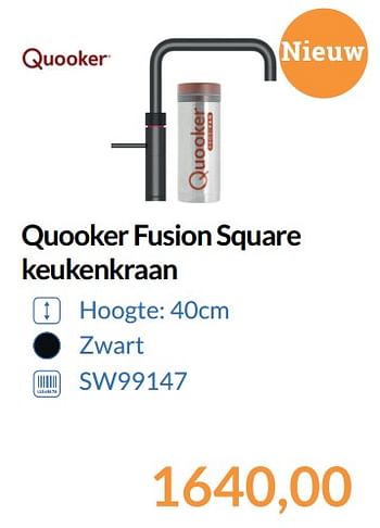 Promoties Quooker fusion square keukenkraan - Quooker - Geldig van 01/09/2017 tot 30/09/2017 bij Sanitairwinkel