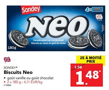 Sondey Biscuits Neo En Promotion Chez Lidl