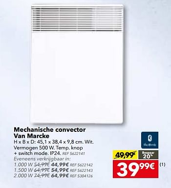 Promotions Mechanische convector van marcke - Van Marcke - Valide de 29/08/2017 à 25/09/2017 chez BricoPlanit