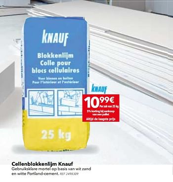 Promoties Cellenblokkenlijm knauf - Knauf - Geldig van 29/08/2017 tot 25/09/2017 bij BricoPlanit