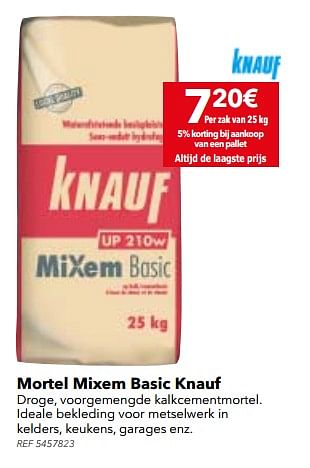Promoties Mortel mixem basic knauf - Knauf - Geldig van 29/08/2017 tot 25/09/2017 bij BricoPlanit