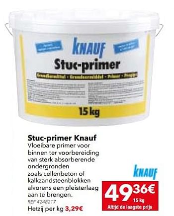 Promoties Stuc-primer knauf - Knauf - Geldig van 29/08/2017 tot 25/09/2017 bij BricoPlanit