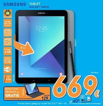 Promoties Samsung tablet galaxy tab s3 - Samsung - Geldig van 28/08/2017 tot 27/09/2017 bij Krefel