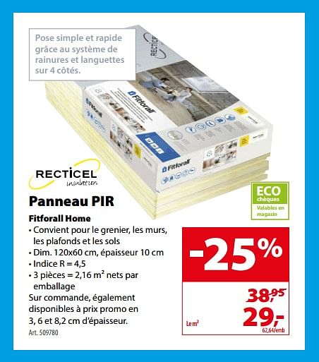 Recticel Insulation Panneau Pir Fitforall Home - En Promotion Chez Gamma