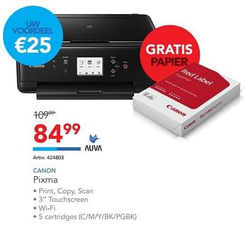 Promoties Canon printer pixma - Canon - Geldig van 23/08/2017 tot 03/09/2017 bij Auva