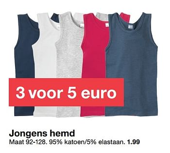 Promotions Jongens hemd - Produit maison - Zeeman  - Valide de 26/08/2017 à 02/09/2017 chez Zeeman