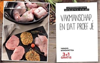 Promoties 3+1 gratis varkensmignonnetten - Huismerk - Alvo - Geldig van 06/09/2017 tot 12/09/2017 bij Alvo