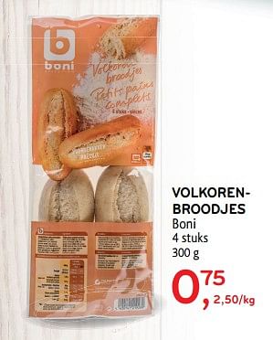Promoties Volkorenbroodjes boni - Boni - Geldig van 06/09/2017 tot 19/09/2017 bij Alvo