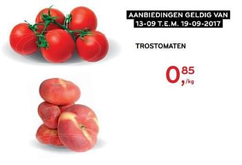Promoties Trostomaten - Huismerk - Alvo - Geldig van 13/09/2017 tot 19/09/2017 bij Alvo