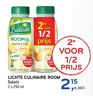 Promoties Lichte culinaire room balade - Balade - Geldig van 06/09/2017 tot 19/09/2017 bij Alvo
