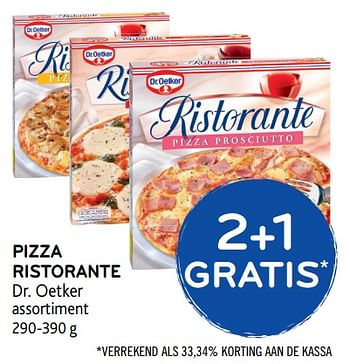 Promoties 2+1 gratis pizza ristorante dr. oetker assortiment - Dr. Oetker - Geldig van 06/09/2017 tot 19/09/2017 bij Alvo