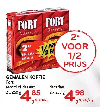 Promoties Gemalen koffie fort record of dessert - Fort - Geldig van 06/09/2017 tot 19/09/2017 bij Alvo