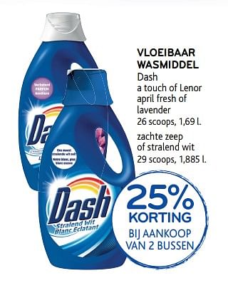 Promoties Vloeibaar wasmiddel dash - Dash - Geldig van 06/09/2017 tot 19/09/2017 bij Alvo