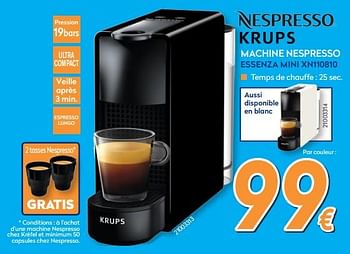 Promoties Krups machine nespresso essenza xn110810 grey - Krups - Geldig van 28/08/2017 tot 27/09/2017 bij Krefel