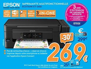 Promoties Epson imprimante multifonctionnelle ecotank et-2650 - Epson - Geldig van 28/08/2017 tot 27/09/2017 bij Krefel