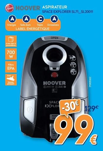 Promotions Hoover aspirateur space explorer sl71_sl20011 - Hoover - Valide de 28/08/2017 à 27/09/2017 chez Krefel
