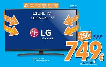 Promotions Lg led tv 55uj635v - LG - Valide de 28/08/2017 à 27/09/2017 chez Krefel