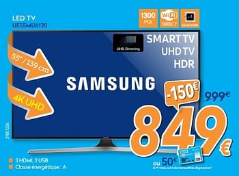 Promoties Samsung led tv ue55mu6120 - Samsung - Geldig van 28/08/2017 tot 27/09/2017 bij Krefel