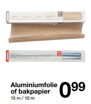 Promotions Aluminiumfolie of bakpapier - Produit maison - Zeeman  - Valide de 29/08/2017 à 29/08/2018 chez Zeeman