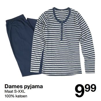 Promoties Dames pyjama - Huismerk - Zeeman  - Geldig van 29/08/2017 tot 29/08/2018 bij Zeeman