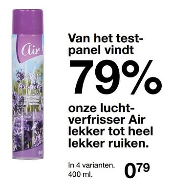 Promoties Lucht verfrisser air - Huismerk - Zeeman  - Geldig van 29/08/2017 tot 29/08/2018 bij Zeeman
