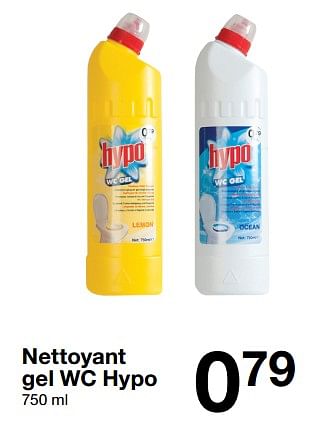 Promotions Nettoyant gel wc hypo - Hypo - Valide de 29/08/2017 à 29/08/2018 chez Zeeman