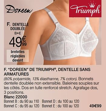 Promotions Doreen de triumph, dentelle sans armatures - Triumph - Valide de 14/08/2017 à 31/12/2017 chez Damart