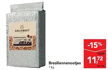 Promoties Bresiliennenootjes - Callebaut - Geldig van 06/09/2017 tot 19/09/2017 bij Makro