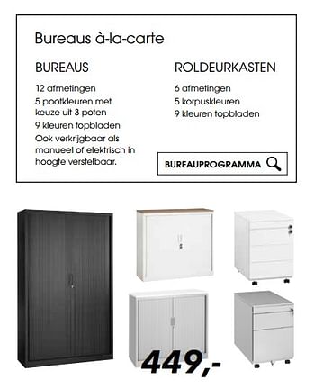 Promotions Bureaus à-la-carte - Huismerk - Deba Meubelen - Valide de 24/08/2017 à 28/02/2018 chez Deba Meubelen