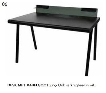 Promoties Desk met kabelgoot - Huismerk - Deba Meubelen - Geldig van 24/08/2017 tot 28/02/2018 bij Deba Meubelen