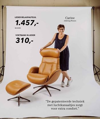 Promoties Leder relaxfauteuil - Huismerk - Deba Meubelen - Geldig van 24/08/2017 tot 28/02/2018 bij Deba Meubelen