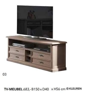 Promoties Tv-meubel - Huismerk - Deba Meubelen - Geldig van 24/08/2017 tot 28/02/2018 bij Deba Meubelen
