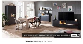 Promoties Tv-meubel - Huismerk - Deba Meubelen - Geldig van 24/08/2017 tot 28/02/2018 bij Deba Meubelen