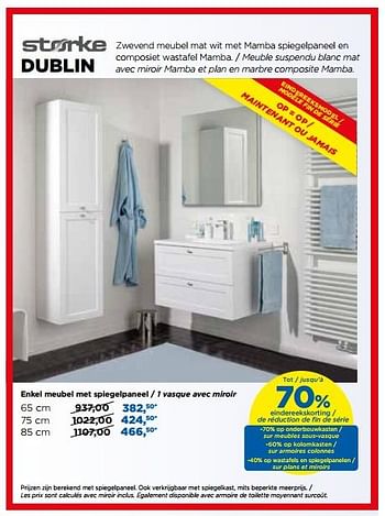 Promoties Badkamermeubelen - meubles salle de bains dublin - Storke - Geldig van 28/08/2017 tot 30/09/2017 bij X2O
