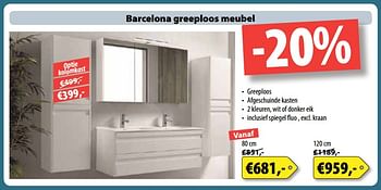 Promoties Barcelona greeploos meubel - Huismerk - Bouwcenter Frans Vlaeminck - Geldig van 03/09/2017 tot 30/09/2017 bij Bouwcenter Frans Vlaeminck