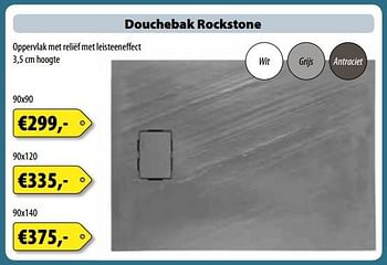Promoties Douchebak rockstone - Huismerk - Bouwcenter Frans Vlaeminck - Geldig van 03/09/2017 tot 30/09/2017 bij Bouwcenter Frans Vlaeminck