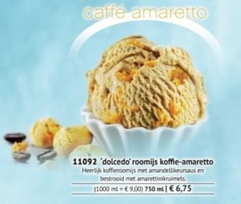 Promoties Dolcedo roomijs koffie amaretto - Huismerk - Bofrost - Geldig van 01/09/2017 tot 28/02/2018 bij Bofrost