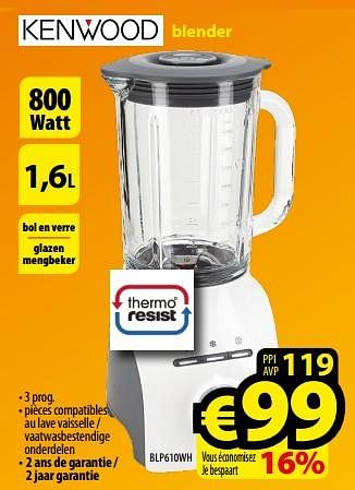 Promoties Kenwood blender blp610wh - Kenwood - Geldig van 01/09/2017 tot 30/09/2017 bij ElectroStock