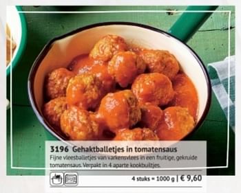 Promoties Gehaktballetjes in tomatensaus - Huismerk - Bofrost - Geldig van 01/09/2017 tot 28/02/2018 bij Bofrost