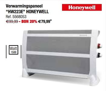Promoties Verwarmingspaneel hw223e honeywell - Honeywell - Geldig van 12/09/2017 tot 25/09/2017 bij Brico