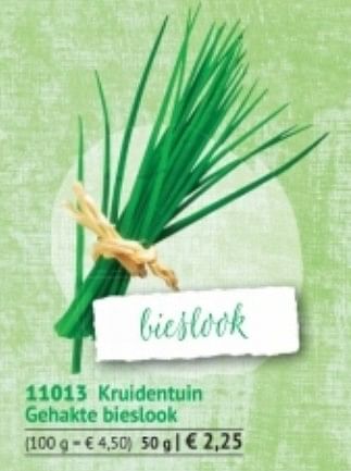 Promotions Kruidentuin gehakte bieslook - Produit maison - Bofrost - Valide de 01/09/2017 à 28/02/2018 chez Bofrost