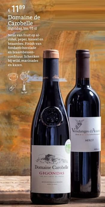 Promoties Domaine de carobelle gigondas, bio - Rode wijnen - Geldig van 01/09/2017 tot 30/11/2017 bij Spar (Colruytgroup)
