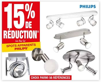 Promoties 15% de réduction s  us  s spots apparents philips - Philips - Geldig van 12/09/2017 tot 25/09/2017 bij Brico