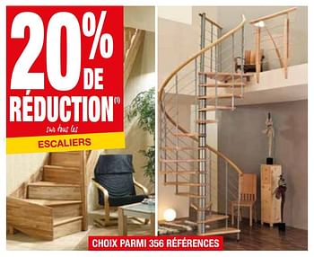Promotions 20% de réduction s  us  s escaliers - Produit maison - Brico - Valide de 12/09/2017 à 25/09/2017 chez Brico