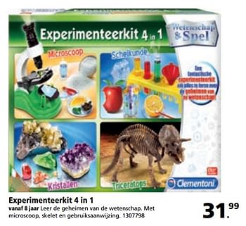 Promoties Experimenteerkit 4 in 1 - Clementoni - Geldig van 28/08/2017 tot 24/09/2017 bij Bart Smit