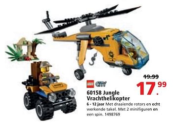 Promoties 60158 jungle vrachthelikopter - Lego - Geldig van 28/08/2017 tot 24/09/2017 bij Bart Smit