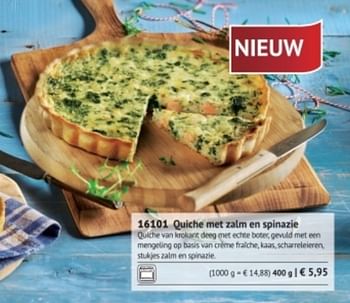 Promoties Quiche met zalm en spinazie - Huismerk - Bofrost - Geldig van 01/09/2017 tot 28/02/2018 bij Bofrost